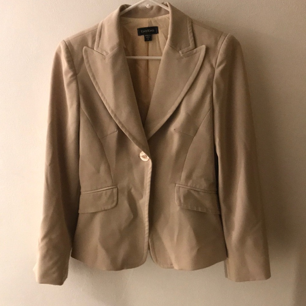Bebe Tan Blazer & Mini Skirt Set Size Women’s 4